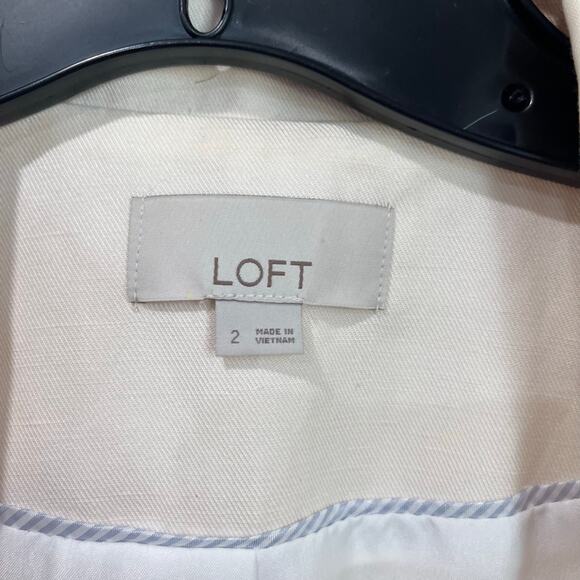 LOFT Modern Blazer Size 2 Off White Lyocell Blend Workwear Career Jacket - Picture 6 of 8